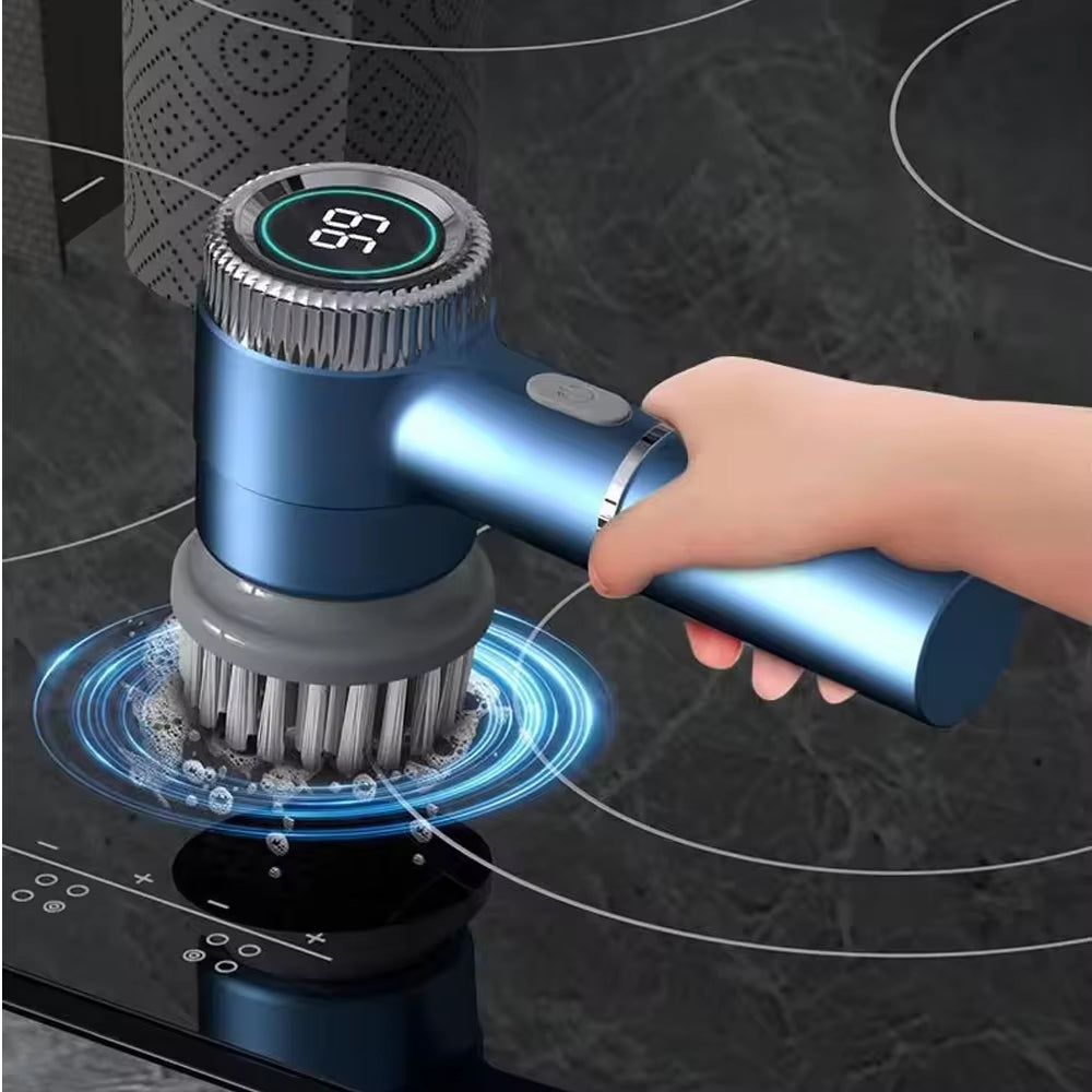 IPX7 Electric Cleaning Brush with 5 Heads Spin Scrubber Brusher for Kitchen Cleaning Power Brush Household Wireless Dish Cleaner